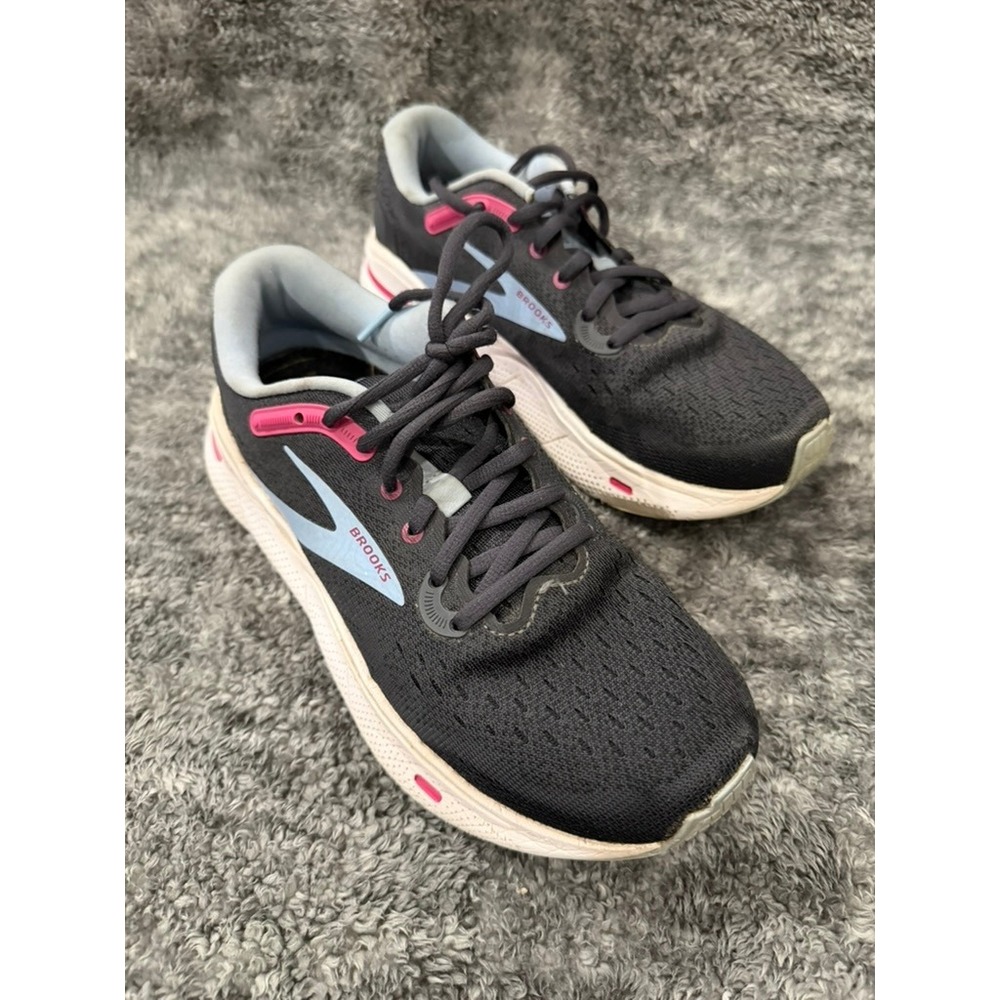 Brooks Ghost Max Womens 7 Wide Black Pink Running Shoes 1203951D082